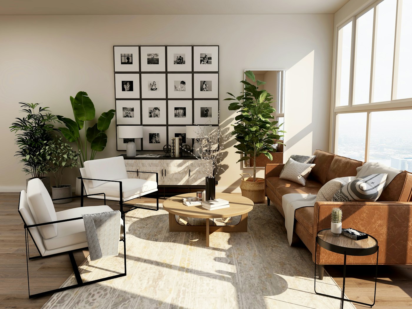 Warm living room seating